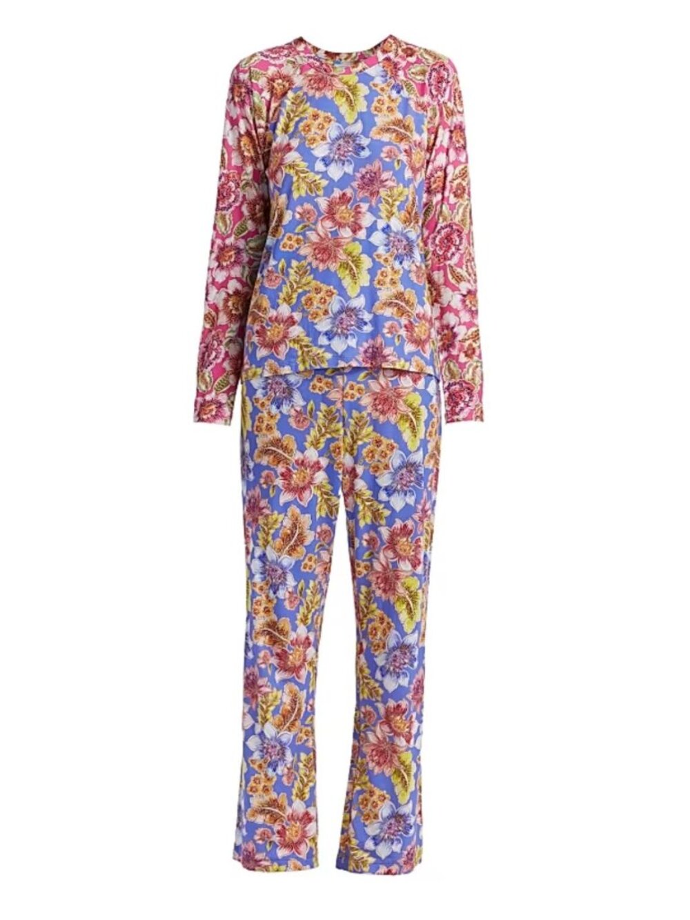 Johnny Was The Raglan Floral Pajamas Set Womens Small Top and flare Pants Cozy - Picture 2 of 16